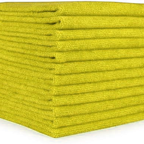 عدد 12 منشفه مايكروفايبر مقاس 40*40 اللون أصفر