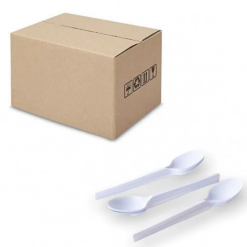 كرتون ملاعق بلاستيك أبيض 1000 ملعقة